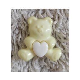 Bouton Layette Ourson Avec Coeur Mm